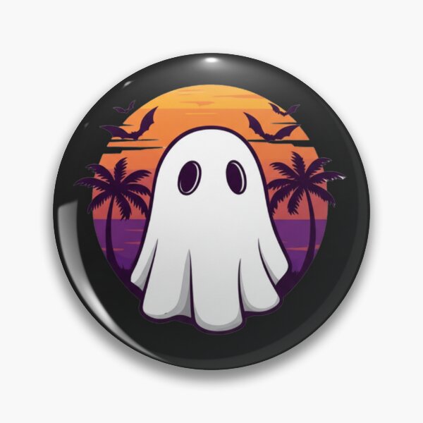 Item preview, Ghost Bear – Funny Cartoon Bear in Ghost Costume, Retro Halloween Sunset designed and sold by ColorSplash123.