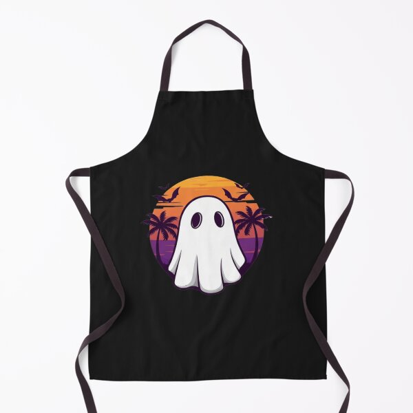Item preview, Ghost Bear – Funny Cartoon Bear in Ghost Costume, Retro Halloween Sunset designed and sold by ColorSplash123.