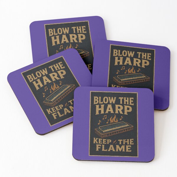 Item preview, Blow the Harp, Keep the Flame – Blues Harmonica Design designed and sold by UrbanPopDesigns.