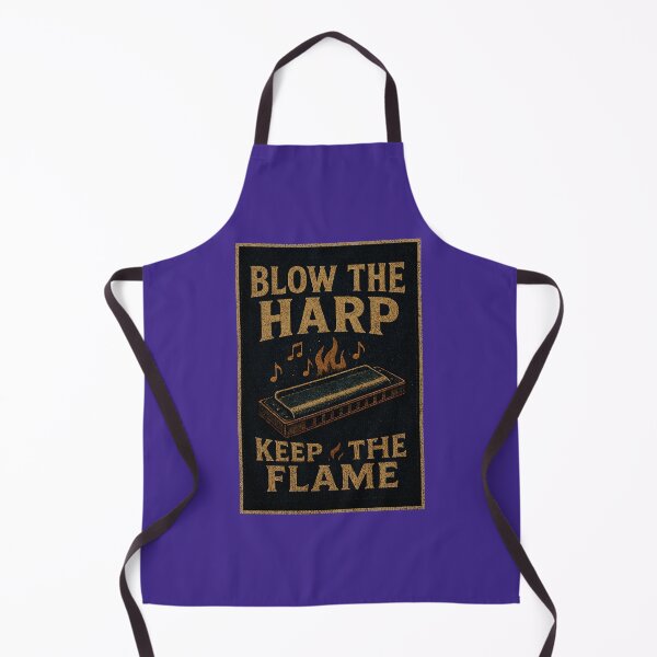 Item preview, Blow the Harp, Keep the Flame – Blues Harmonica Design designed and sold by UrbanPopDesigns.