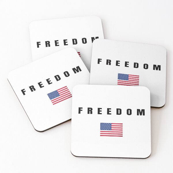 Item preview, Freedom Black Text Minimalist Design with American Flag Bold Typography Graphic designed and sold by chris-ellis-art.