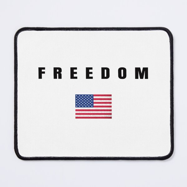 Item preview, Freedom Black Text Minimalist Design with American Flag Bold Typography Graphic designed and sold by chris-ellis-art.