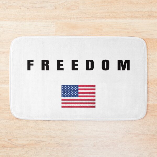 Item preview, Freedom Black Text Minimalist Design with American Flag Bold Typography Graphic designed and sold by chris-ellis-art.