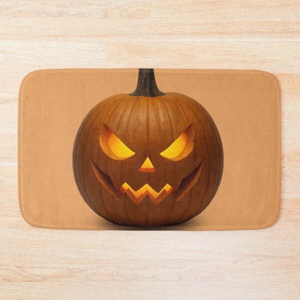 Item preview, Scary looking realistic pumpkin with litten eyes designed and sold by AJTees99.