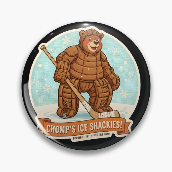 Item preview, Hockey Bear Chomp’s Ice Shackies – Funny Winter Sports Cartoon designed and sold by Imaginationbeyond.