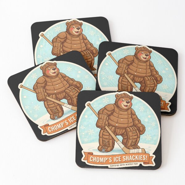 Item preview, Hockey Bear Chomp’s Ice Shackies – Funny Winter Sports Cartoon designed and sold by Imaginationbeyond.