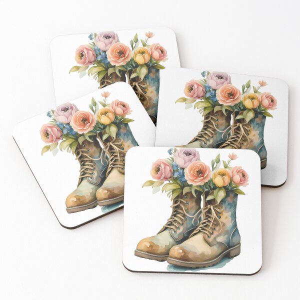 Item preview, Floral Boots – Rustic Watercolor Flowers in Boots Design designed and sold by DesignArtist.ia.
