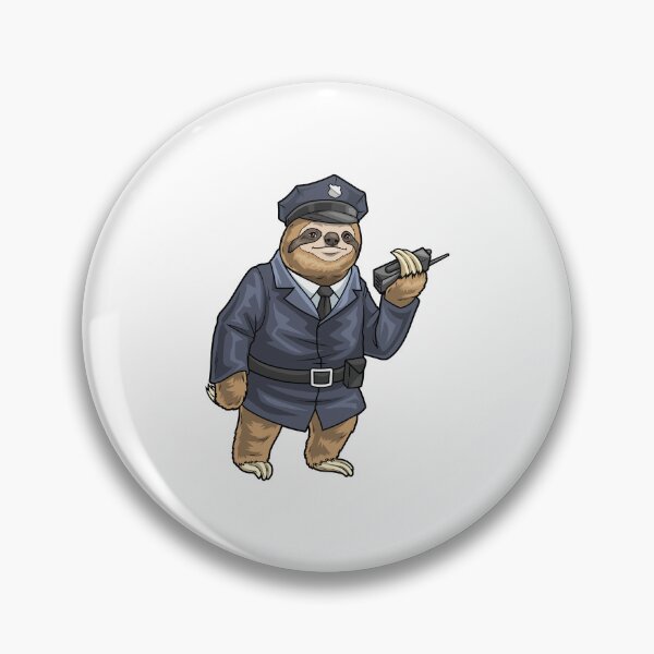 Artikelvorschau, Faultier Polizist Mikrofon Polizei entworfen und verkauft von Snabdesign84.