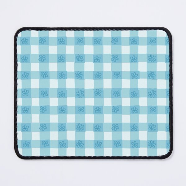 Item preview, blue gingham with flowers designed and sold by pinklillies47.