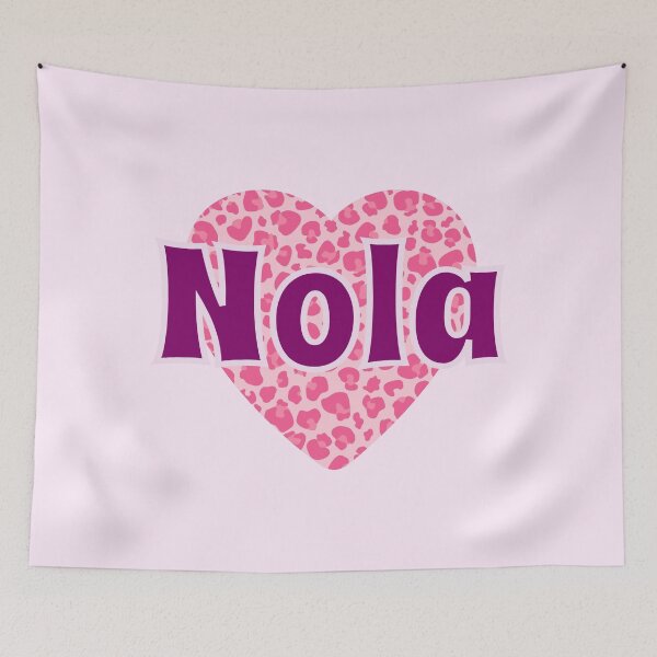 Aperçu de l'œuvre Nola Nom Rose Léopard Coeur créée et vendue par Jeallan Designs.