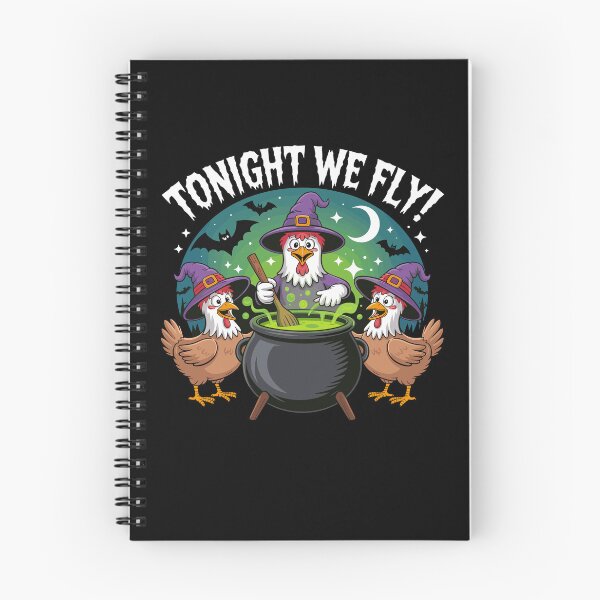 Item preview, Tonight We Fly Essential - Funny Witchy Halloween Chickens on Broomstick designed and sold by bimimagic.
