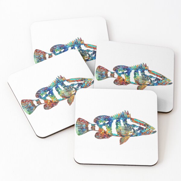 Item preview, Colorful Grouper On White designed and sold by Sharon Cummings Art.