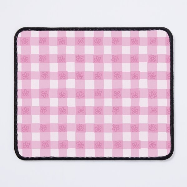 Item preview, pink gingham with flowers designed and sold by pinklillies47.