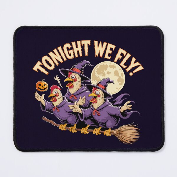 Item preview, Tonight We Fly Essential - Funny Witchy Halloween Chickens on Broomstick designed and sold by bimimagic.