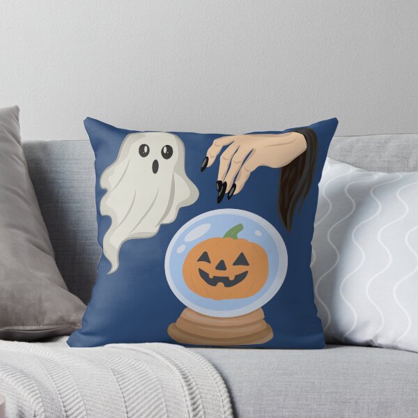 Item preview, Witch’s Hand with Crystal Ball – Pumpkin and Cute Ghost designed and sold by CheriTanya.