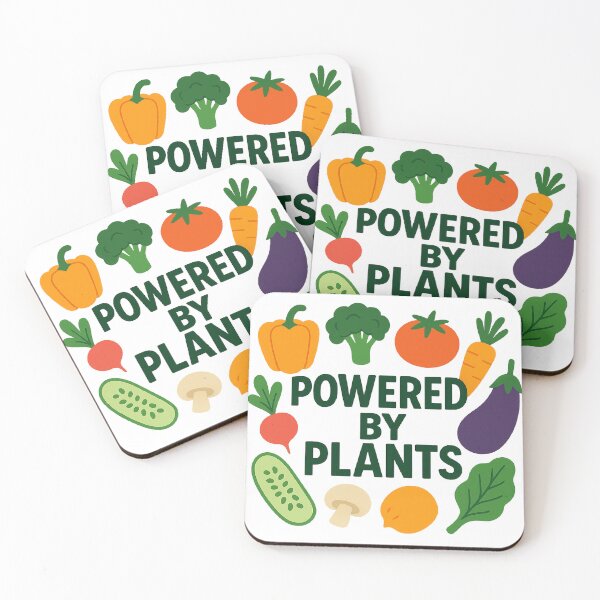 Item preview, Powered by Plants – Fun Vegan Vegetable Design designed and sold by Artaprintly.