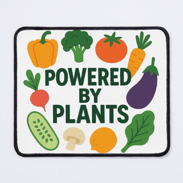 Item preview, Powered by Plants – Fun Vegan Vegetable Design designed and sold by Artaprintly.