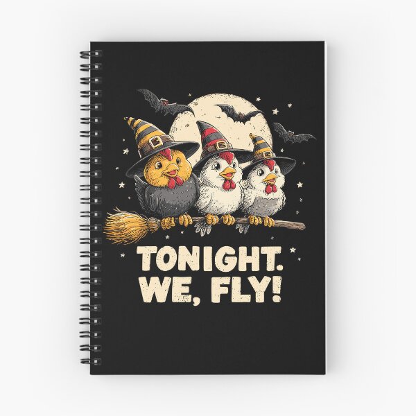 Item preview, Tonight We Fly Essential - Funny Witchy Halloween Chickens on Broomstick designed and sold by bimimagic.