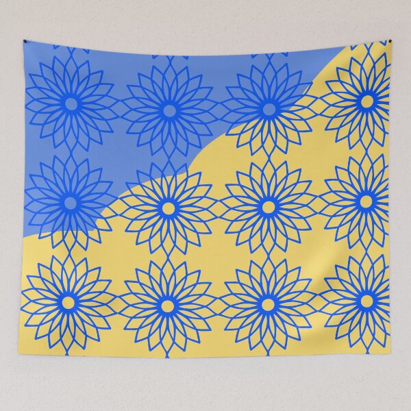 Item preview, Newest abstract pattern geometric design blue and yellow designed and sold by Swati's Digital Den.