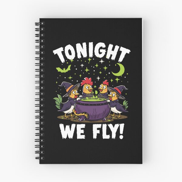 Item preview, Tonight We Fly Essential - Funny Witchy Halloween Chickens on Broomstick designed and sold by bimimagic.