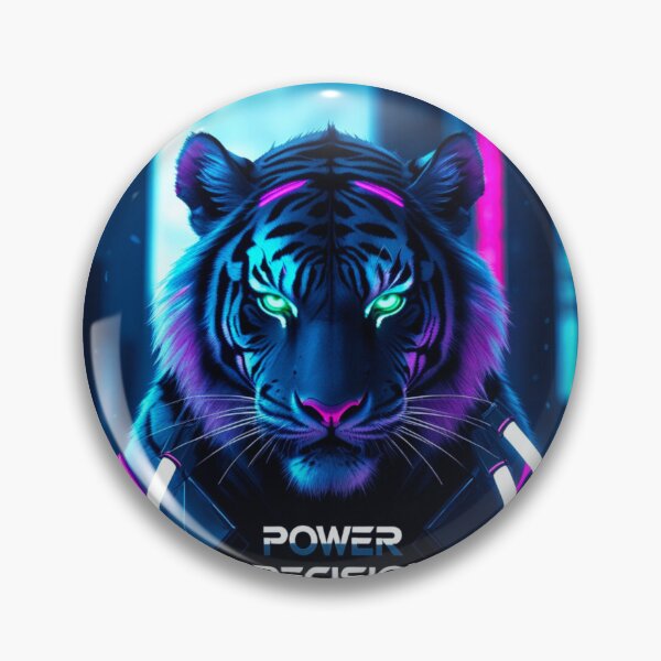 Artikelvorschau, Cyber Tiger – Entfesselte Neonkraft entworfen und verkauft von FusionArtStyle.