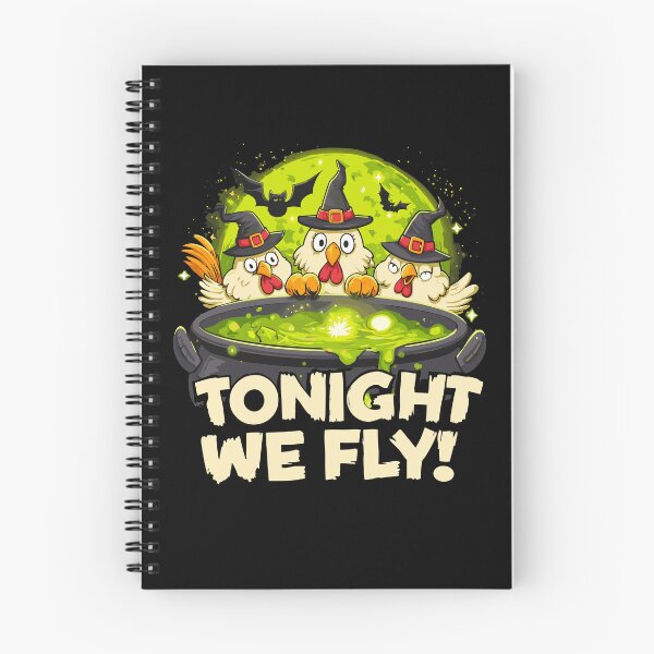 Item preview, Tonight We Fly Essential - Funny Witchy Halloween Chickens on Broomstick designed and sold by bimimagic.