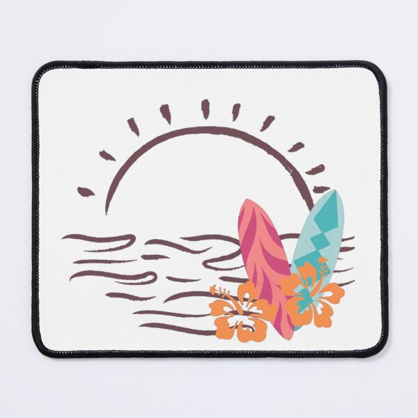 Item preview, Tropical Surfboard Art with Hibiscus Flowers designed and sold by 8Q8 Style.