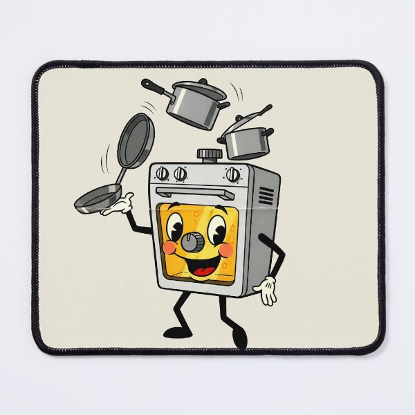 Item preview, Retro Oven Cartoon – Funny Kitchen Appliance Juggling Pots designed and sold by Imaginationbeyond.