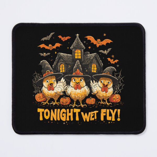 Item preview, Tonight We Fly Essential - Funny Witchy Halloween Chickens on Broomstick designed and sold by bimimagic.