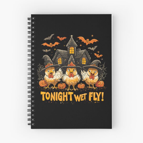 Item preview, Tonight We Fly Essential - Funny Witchy Halloween Chickens on Broomstick designed and sold by bimimagic.