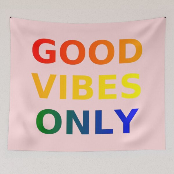 Item preview, Good Vibes Only Bold Gradient Typography Design designed and sold by Syrupulse.