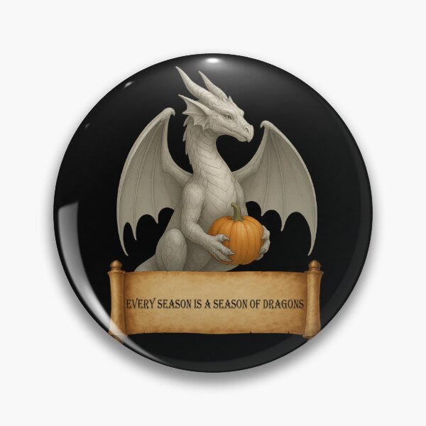 Item preview, Majestic Gargoyle Dragon with Pumpkin – Fantasy Halloween Art designed and sold by Hatchling Hollow.