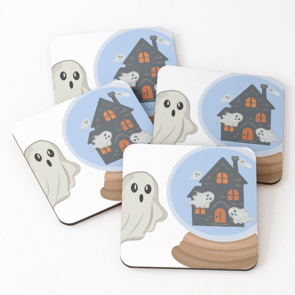Item preview, Crystal Ball with Haunted House and Ghosts – Cute Spooky Design designed and sold by CheriTanya.