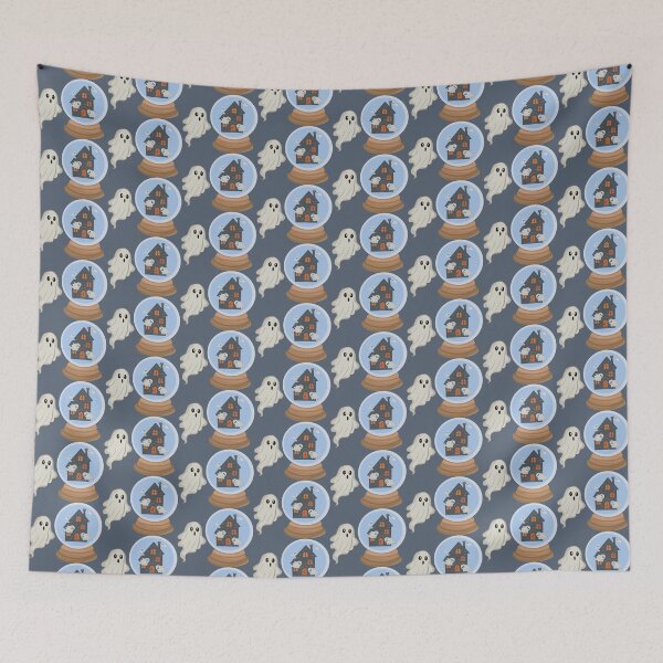Item preview, Crystal Ball with Haunted House and Ghosts – Cute Spooky Design designed and sold by CheriTanya.