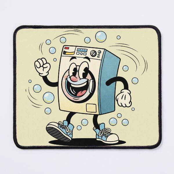 Item preview, Retro Washing Machine Cartoon – Cute Laundry Appliance Character designed and sold by Imaginationbeyond.