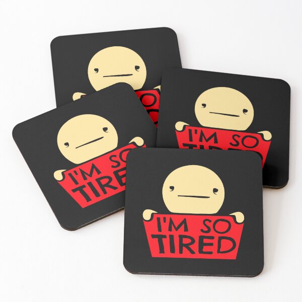 Item preview, I'm So Tired Exhausted Sleepy Man Holding Sign designed and sold by shirt-o-mat.