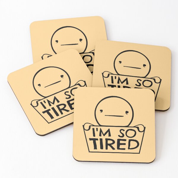 Item preview, I'm So Tired Exhausted Sleepy Man Holding Sign designed and sold by shirt-o-mat.