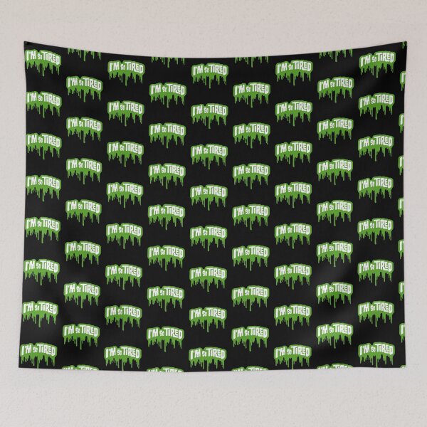Item preview, I'm So Tired Exhausted Worker Slime Graffiti Drops designed and sold by shirt-o-mat.