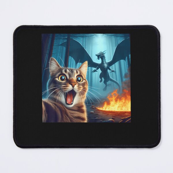 Item preview, Cat Selfie With Dragon Surprised Cat With Dragon  designed and sold by hardwickorinda.