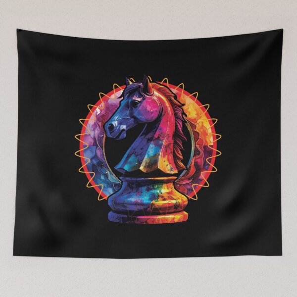 Item preview, Vibrant Knight | Psychedelic Chess Horse Design designed and sold by bubuknows.