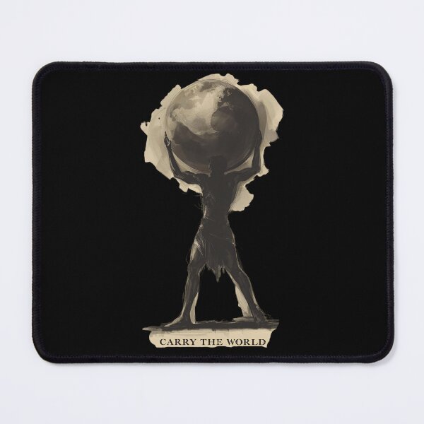 Item preview, Atlas carrying the world on his shoulders text Carry the World 2 designed and sold by Neon G.