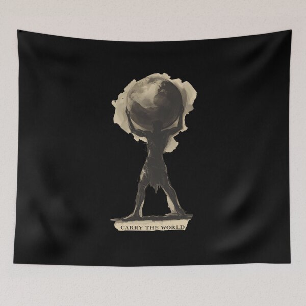 Item preview, Atlas carrying the world on his shoulders text Carry the World 2 designed and sold by Neon G.