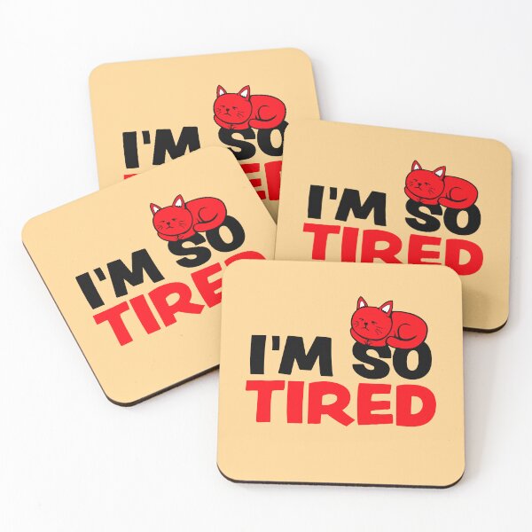 Item preview, I'm So Tired Exhausted Cat Pet Animal Sleeping designed and sold by shirt-o-mat.