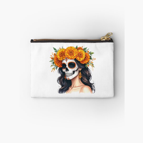 Item preview, SKULL WITH CROWN OF YELLOW FLOWERS designed and sold by cubiask.
