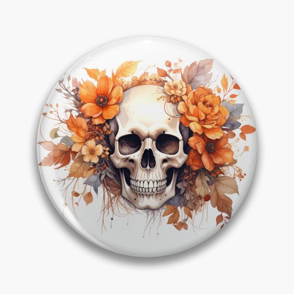 Item preview, SKULL WITH FLOWER CROWN designed and sold by cubiask.