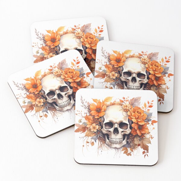 Item preview, SKULL WITH FLOWER CROWN designed and sold by cubiask.