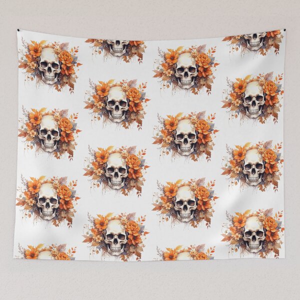 Item preview, SKULL WITH FLOWER CROWN designed and sold by cubiask.