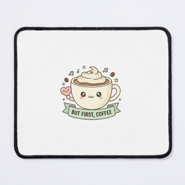 Item preview, But First, Coffee Artwork – Cute Kawaii Coffee Cup Illustration designed and sold by ilkami.