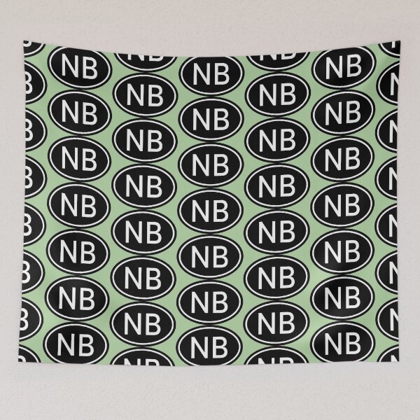 Item preview, NB Initials Monogram Oval White Letters designed and sold by Jeallan Designs.