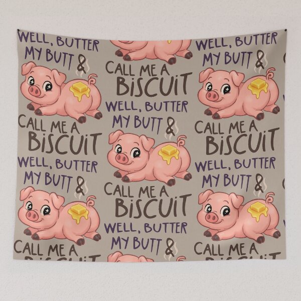 Item preview, Well, Butter My Butt & Call Me a Biscuit – Cute Piggy Pun Art designed and sold by Feral-by-Elsie.